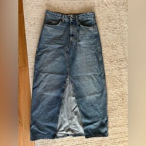 Mango Denim Midi Skirt (Size Small)